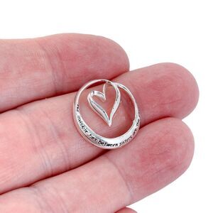 Estate Footnotes Sterling Silver 925 Sisters Heart Pendant